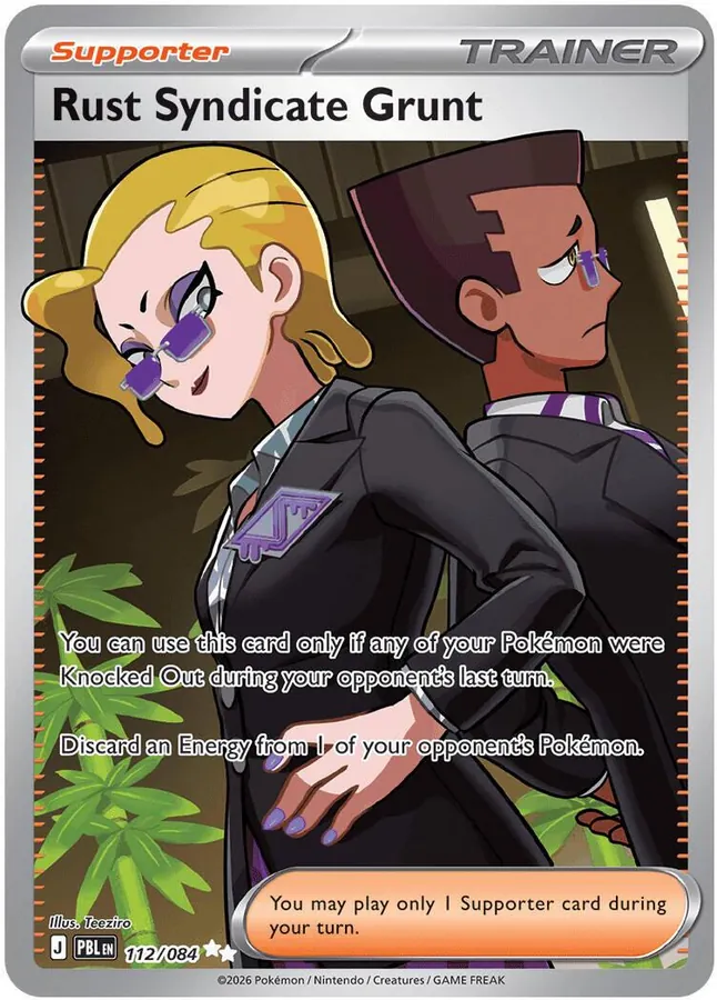 Pitch Black Rust Syndicate Grunt Pokémon card